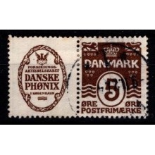 Reklame - 5 øre brun - Danske Phønix - AFA 2 - Frimærke - Stemplet.